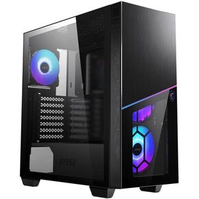 MSI MPG SEKIRA 100R Mid Tower Gaming PC Case (4 x 120mm ARGB Fans, Insta-Light Loop, USB 3.2 Gen2 Type-C, E-ATX, M-ATX, Mini-ITX, Tempered Glass Window, Magnetic Dust Filter, Top Vent Lid)