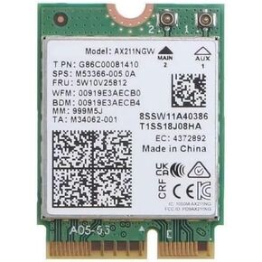 Dell G83J7 Intel AX211NGW Wireless Card - 2nd Gen Wi-Fi 6E - 2.4 Gbps - Bluetooth 5.3 - M.2 2230 (Renewed)
