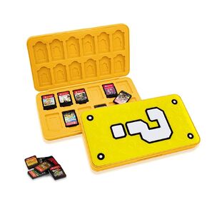 Nintendo Switch Game Card Case, 3D Relief Silicone Holder, Creative Storage Box, Large Capacity Organizer with 24 Slots (Q Yellow)