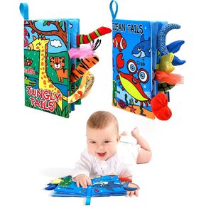 WESOTE Black and White High Contrast Soft Cloth Book for Baby Infant Tummy Time Baby Book Folding Educational Activity Cloth Book Toys for 0-3 Years Old Newborn Toys in Kuwait