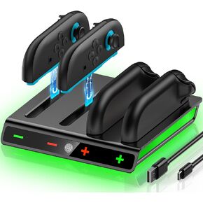 Enhanced Controller Charger Station Compatible with Switch 2 Joy Con, Magnetic Fast Charging Dock for Switch 2 Joy Con Charger Accessories
