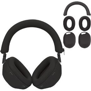for Sony WH-1000XM6 Case Cover, 3 Sets Silicone Sweat Cover, KONXISA Eeadphones Protective Case for Sony WH-1000XM6 Earpad/Ear/Headband Covers Protector, Washable Sweatproof(Black)