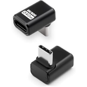 محول USB-C الأيمن 80 جيجابت في الثانية ، تصل إلى [8K@60 هرتز الفيديو ، شحن 240W ، نقل بيانات 80 جيجابت في الثانية] محول موسع USB C 90 درجة لـ Thunderbolt 5/4 ، iPhone 16 ، Steam Deck 2 Pack