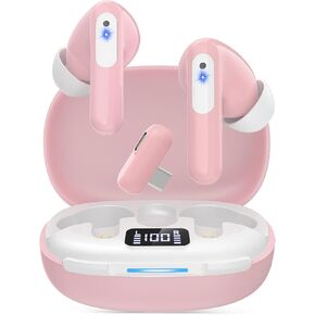 RYR 2.4GHz Wireless Gaming Earbuds, Bluetooth 5.3 in-Ear Headphones Bass Stereo, Gaming Earphones with Noise Cancelling Mic, LED Display, 36Hs Playtime for Meta Quest 3/2, PS5/4, VR, Switch, PC, Phone