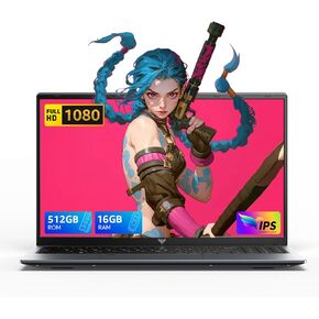 15.6" Business Laptop with Alder Lake N97 Processor (Up to 3.6GHz), 16GB RAM, 512GB SSD, Windows Laptop Computer, Lightweight, Numeric Keypad, Webcam