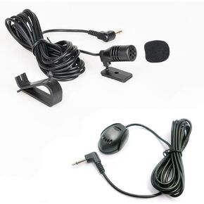 2 Pack Car Microphone 3.5mm Car Radio Mic Replacement Voice Input External Microphone for Pioneer Kenwood Boss JVC Sony Car Stereo Media Vehicle Head Unit Audio DVD