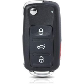 Key Fob Replacement Fits for 2012-2016 Volkswagen Beetle Passat/ 2011-2016 CC Eos Golf GTI Jetta Tiguan Touareg Keyless Entry Remote Control NBG010180T, 4 Btn