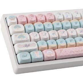 PBT Keycaps 147 Keys MOA Profile Cute Keycaps Dye-Sublimation Rococo Art Keycap Custom Keycap Set for Cherry Gateron MX Swithes Mechanical Keyboards