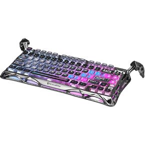 GravaStar K1 Pro Cyberpunk Mechanical Gaming Keyboard – 75% Layout, Hot Swappable Gateron Red Switches, RGB Backlit, Tri-Mode Wireless (Bluetooth/2.4G/Wired), CNC Aluminum Frame, PBT Keycaps
