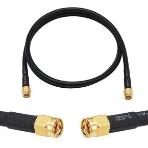 RG58 Cable SMA Male to SMA Male Coaxial Cable 0.67ft(20.4cm) 50 Ohm Extension Coaxial Cable for 2.4G Wireless Network Cards, Routers, Bridges and GPS Devices