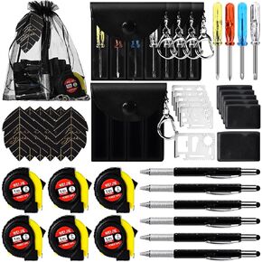 36 Pack Mini Screwdriver Keychain Tape Measure Keychains Set Retractable Tape Measure Mini Keychain Screwdriver With bags Gifts for Fathers Day, Men Dad Gifts Bulk for Fathers Day Adult Party Favors