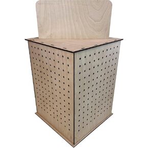 TORCHED DISPLAYS Rotating Display Stand | 22.5 x 16.76-inch | Rotating Organizer Wood Pegboard | Pegboard Display Stand for Craft Shows, Vendor Events, Jewelry, Accessories | Natural in Kuwait