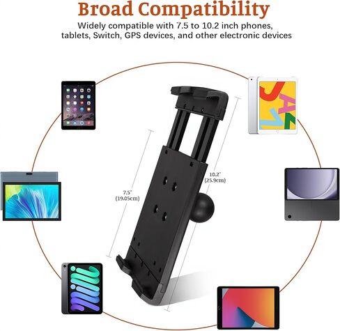Heavy Duty Tablet Mount for Truck, Aluminum Drill Base Tablet Holder, Compatible with 7.5''-13'' Tablets/iPad, Industrial iPad Holder for Wall, Truck,Commercial Vehicles, Warehouse, Dashboard, Boat in Kuwait