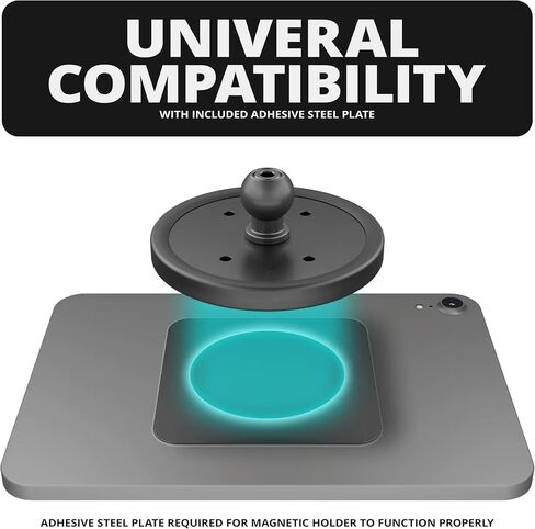 Tackform 3.5" Magnetic Tablet Holder with 20mm Ball | All-Metal | Powder Coated Steel with 10 Neodymium Magnets and Non-Marring Rubber Pad | NOT Compatible with 1" / 25.4mm / B Sized Systems in Kuwait