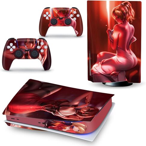 Full Set Skins Compatible with Ps-5 Disc Version,Protective Stickers for Ps-5 Disc Edition Console Controllers (5) in Saudi Arabia