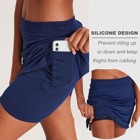 Ekouaer Women's Athletic Skirt Quick Dry Golf Tennis Skort with Pockets Activewear Running Workout Sports Skirt,Royal Royal Blue XXL in Kuwait