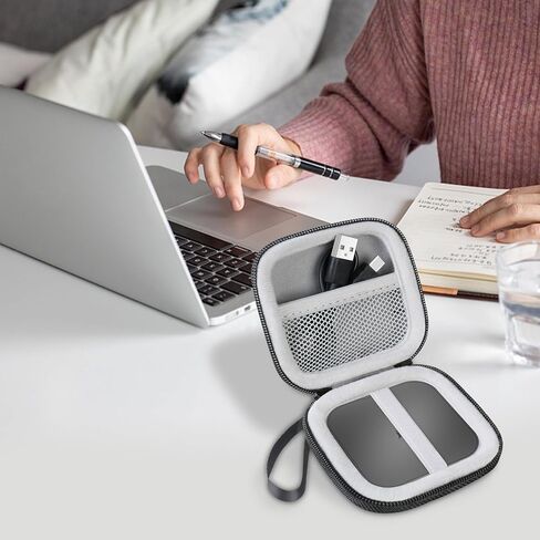 Lacdo Hard Drive Carrying Case for Corsair EX400U USB4 Portable SSD 1TB 2TB 4TB USB 3.2 Type-C External Solid State Drives Shockproof Water Repellent Storage Travel Bag, Black+Gray in Saudi Arabia