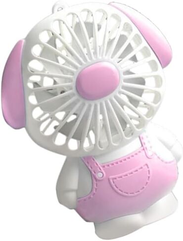 Srliya Portable Fan Mini Cooling Fans Cute, 2 Speed Level Anti Slip Bottom with Lanyard Light for Students (Dog Pattern Pin) in Saudi Arabia