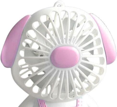 Srliya Portable Fan Mini Cooling Fans Cute, 2 Speed Level Anti Slip Bottom with Lanyard Light for Students (Dog Pattern Pin) in Saudi Arabia