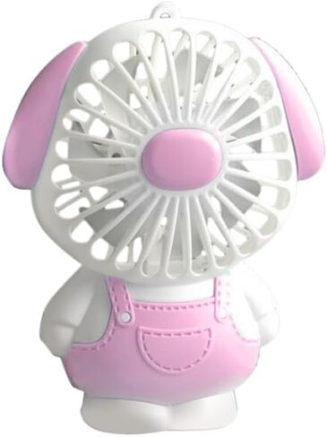 Srliya Portable Fan Mini Cooling Fans Cute, 2 Speed Level Anti Slip Bottom with Lanyard Light for Students (Dog Pattern Pin) in Saudi Arabia