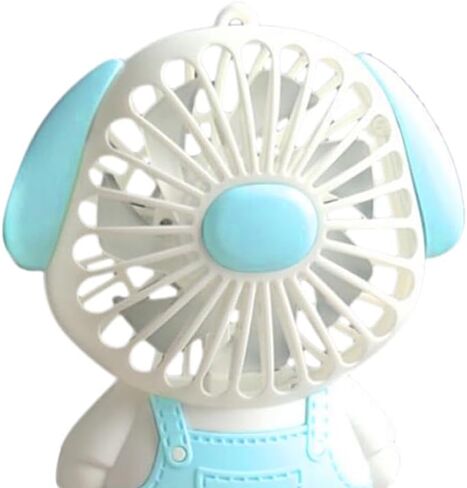Srliya Portable Fan Mini Cooling Fans Cute, 2 Speed Level Anti Slip Bottom with Lanyard Light for Students (Dog Pattern Pin) in Saudi Arabia