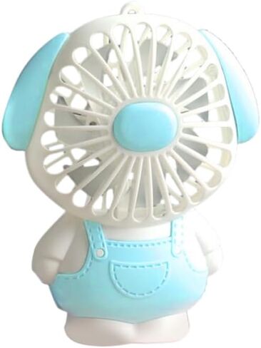 Srliya Portable Fan Mini Cooling Fans Cute, 2 Speed Level Anti Slip Bottom with Lanyard Light for Students (Dog Pattern Pin) in Saudi Arabia