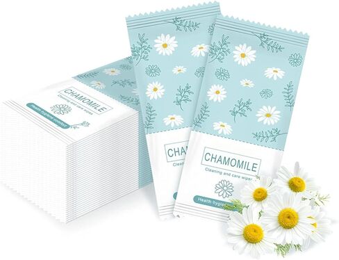 Etenpo Travel Feminine Hygiene Wipes,100 Pack Feminine Wipes Individually Wrapped,pH-Balanced,Chamomile Extract,Portable,Larger Hygiene Wipes For Women To Give Friends Homeless People in Saudi Arabia