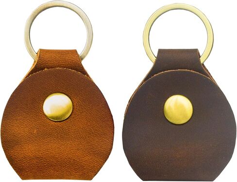 Keychain Holder Key Rings for Airtag-Genuine Leather Case Suitable for Apple Airtag Holder,Key Chain Holders Cover in Saudi Arabia