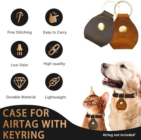 Keychain Holder Key Rings for Airtag-Genuine Leather Case Suitable for Apple Airtag Holder,Key Chain Holders Cover in Saudi Arabia