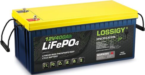 Lostigy 12V 100ah LifePo4 Lithium RV بطارية ، مثالية للنظام الشمسي ، البحرية ، 1280WH 5000+ دورات عميقة ، بنيت في BMS مع 10 سنوات عمر in Kuwait