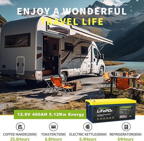 Lostigy 12V 100ah LifePo4 Lithium RV بطارية ، مثالية للنظام الشمسي ، البحرية ، 1280WH 5000+ دورات عميقة ، بنيت في BMS مع 10 سنوات عمر in Kuwait