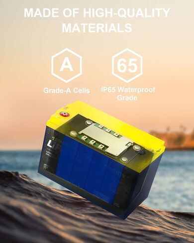 Lostigy 12V 100ah LifePo4 Lithium RV بطارية ، مثالية للنظام الشمسي ، البحرية ، 1280WH 5000+ دورات عميقة ، بنيت في BMS مع 10 سنوات عمر in Kuwait
