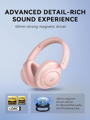 1MORE SonoFlow SE HQ31 Wireless Bluetooth Headphones -42dB Noise Cancelling Over-Ear Bluetooth Headset with Hi-Res Audio, 90H Playtime, LDAC, All-Day Comfort for Travel Work Gaming, Black in Kuwait