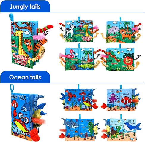 كتاب قماش ناعم عالي التباين باللونين الأبيض والأسود من WESOTE للطفل الرضيع وقت البطن، كتاب أطفال قابل للطي للأنشطة التعليمية من القماش لألعاب الأطفال حديثي الولادة من عمر 0 ​​إلى 3 سنوات in Kuwait