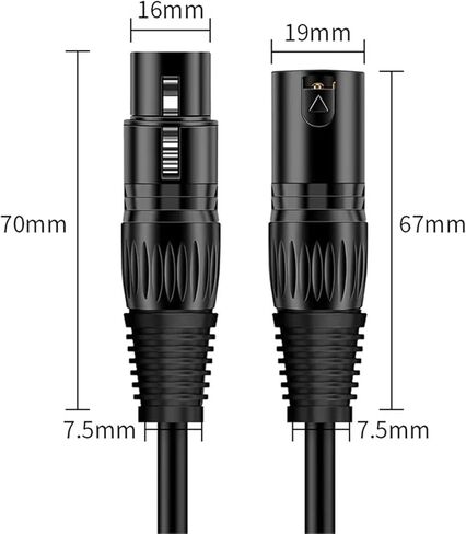 0.5m DMX512 XLR Cable ذكر إلى أنثى M/F OFC كابل الصوت محمي لخلاط الميكروفون in Kuwait