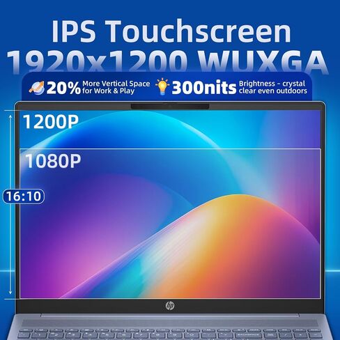 HP Pavilion 16 Touchscreen Laptop – Intel Core 7 150U (Beats i7-1355U) – 16" WUXGA Display – AI Copilot, Backlit – Windows 11 Pro, Office Pro Lifetime 65W GaN Charging– Sky Blue – 32GB RAM | 2TB SSD in Saudi Arabia