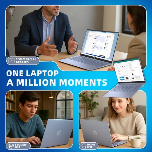 HP Pavilion 16 Touchscreen Laptop – Intel Core 7 150U (Beats i7-1355U) – 16" WUXGA Display – AI Copilot, Backlit – Windows 11 Pro, Office Pro Lifetime 65W GaN Charging– Sky Blue – 32GB RAM | 2TB SSD in Saudi Arabia