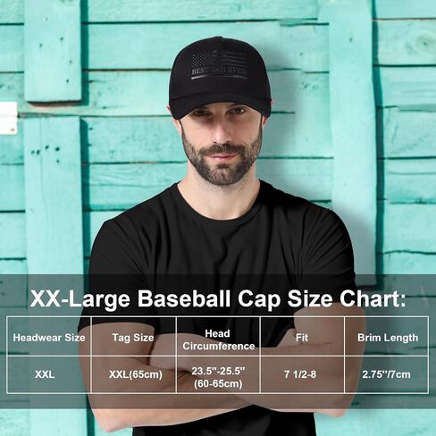 Oversize XXL American Flag Trucker Hat - Adjustable 23"-25.5" Baseball Cap - 3D Embossed Logo Mesh Snapback Hat in Saudi Arabia