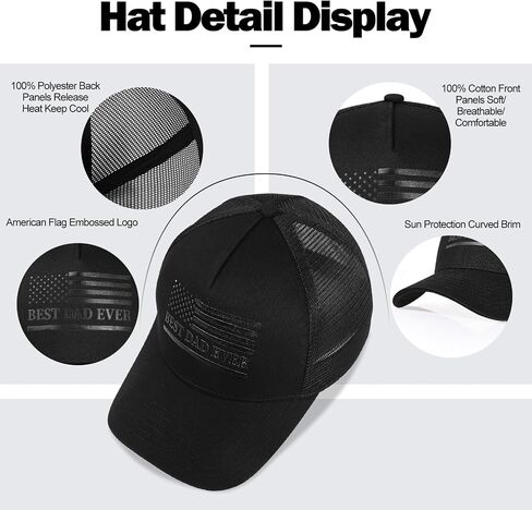 Oversize XXL American Flag Trucker Hat - Adjustable 23"-25.5" Baseball Cap - 3D Embossed Logo Mesh Snapback Hat in Saudi Arabia