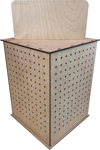TORCHED DISPLAYS Rotating Display Stand | 22.5 x 16.76-inch | Rotating Organizer Wood Pegboard | Pegboard Display Stand for Craft Shows, Vendor Events, Jewelry, Accessories | Natural in Kuwait