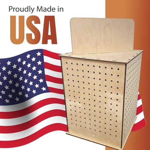 TORCHED DISPLAYS Rotating Display Stand | 22.5 x 16.76-inch | Rotating Organizer Wood Pegboard | Pegboard Display Stand for Craft Shows, Vendor Events, Jewelry, Accessories | Natural in Kuwait