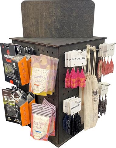 يعرض Torched شاشات العرض الدوار-22.5 × 16.76 بوصة-منظم الدوار الخشب Pegboard-Pegboard Display Stand للعروض الحرفية ، أحداث البائعين ، المجوهرات ، الملحقات ... in Kuwait