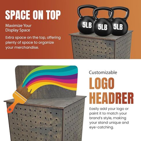 يعرض Torched شاشات العرض الدوار-22.5 × 16.76 بوصة-منظم الدوار الخشب Pegboard-Pegboard Display Stand للعروض الحرفية ، أحداث البائعين ، المجوهرات ، الملحقات ... in Kuwait