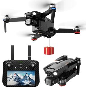 2025NewUpgraded Drones with Camera for Adults 4K HD with Payload Release, Touch Screen Tablet Controller WITHOUT Obstacle Avoidance, 3 Axis Gimbal Drone, 5 Miles, 82 Minutes Long Battery, Time-lapse, Follow Me/Car, Carbon Fiber Feature Drone Gif
