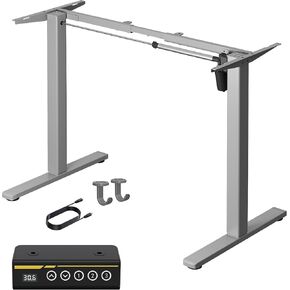 Electric Standing Desk Frame Height and Length Adjustable Legs for Home Office Ergonomic Stand Up Desk Frame with 220lbs Powerful Motor & 3 Memory Settings (White)