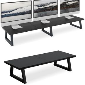 TEAMIX 42 inch+24 inch Monitor Stand Wood & Steel Desktop Riser for for Desktop Office Desk Organizers