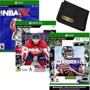 Madden NFL 21 - NHL 21 - NBA 2K21 for Xbox with PremGear Cleaning Cloth