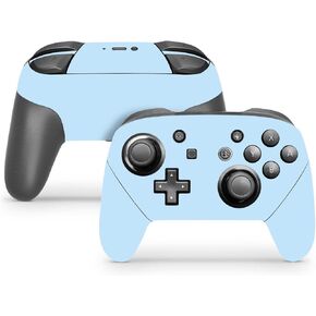 ZOOMHITSKINS Switch Pro Controller Skin, Compatible for Switch Controller Skin, Pastel Blue Sky Solid One Color Plain, 3M Vinyl Cover, Durable & Fit, Easy to Install, Made in The USA