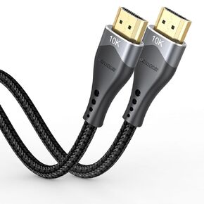 10K 8K HDMI Cable 6.6FT 4K, 48Gbps Ultra High Speed HDMI 2.1 Cable Shielded HDMI Cord with Ethernet [8K@60Hz, 4K@120Hz, HDR10+, eARC, HDCP2.3] for Monitor, PS5, Roku TV, Blu-ray, Laptop, HDTV