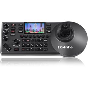 FoMaKo PTZ Controller PoE 3" LCD Screen Preview, 4D Joystick PTZ Camera Controller for Church Live Service Education (No NDI License, but NDI Upgradeable.) (KC608 Pro)